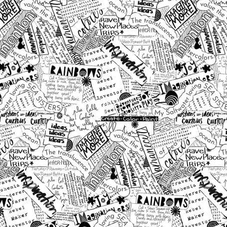 Writing on the Wall - Word Collage White PWMLT999.WHITE
