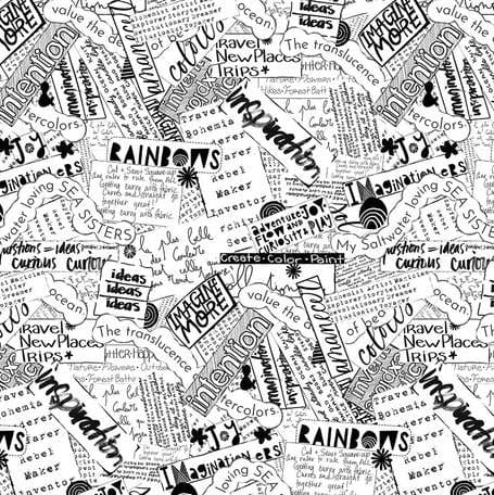 Writing on the Wall - Word Collage White PWMLT999.WHITE