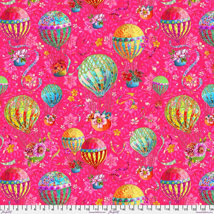 Festival Cotton Fabric - Balloons Pink (FreeSpirit) PWOB111.PINK