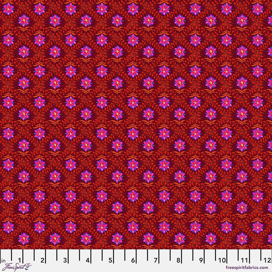 Festival Cotton Fabric - Diamonds Red (FreeSpirit) PWOB122.RED