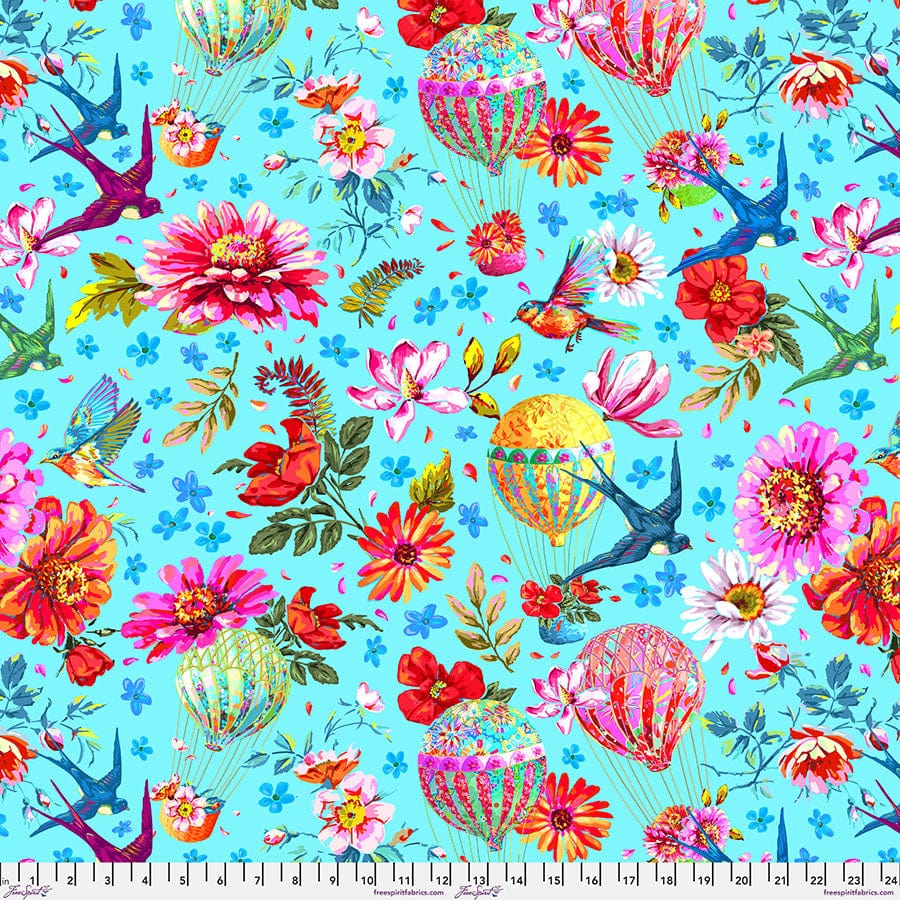 Festival Cotton Fabric - Memory Blue (FreeSpirit) PWOB113.BLUE