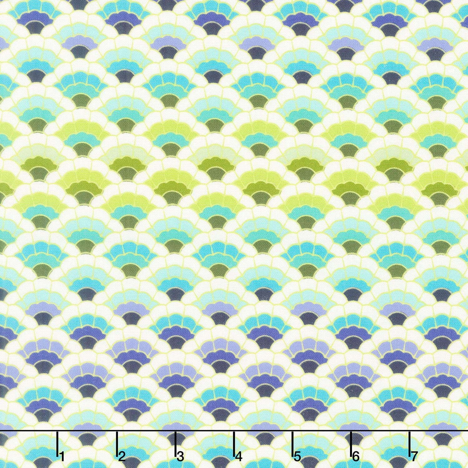Floral Reef Cotton Fabric - Aquatic Lace Marine (FreeSpirit) PWTP269.MARINE