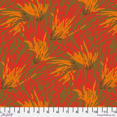 Forage Cotton Fabric - Fungi Olive (FreeSpirit) PWMN072.OLIVE
