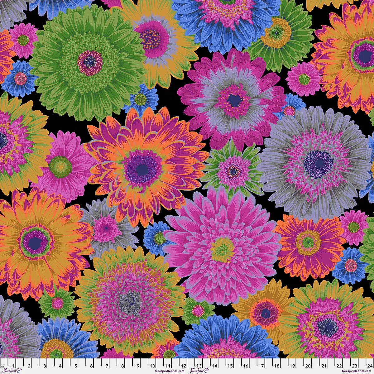 Gerbera Daisies Dark - Kaffe Fassett Collective August 2026 PWPJ139.DARK