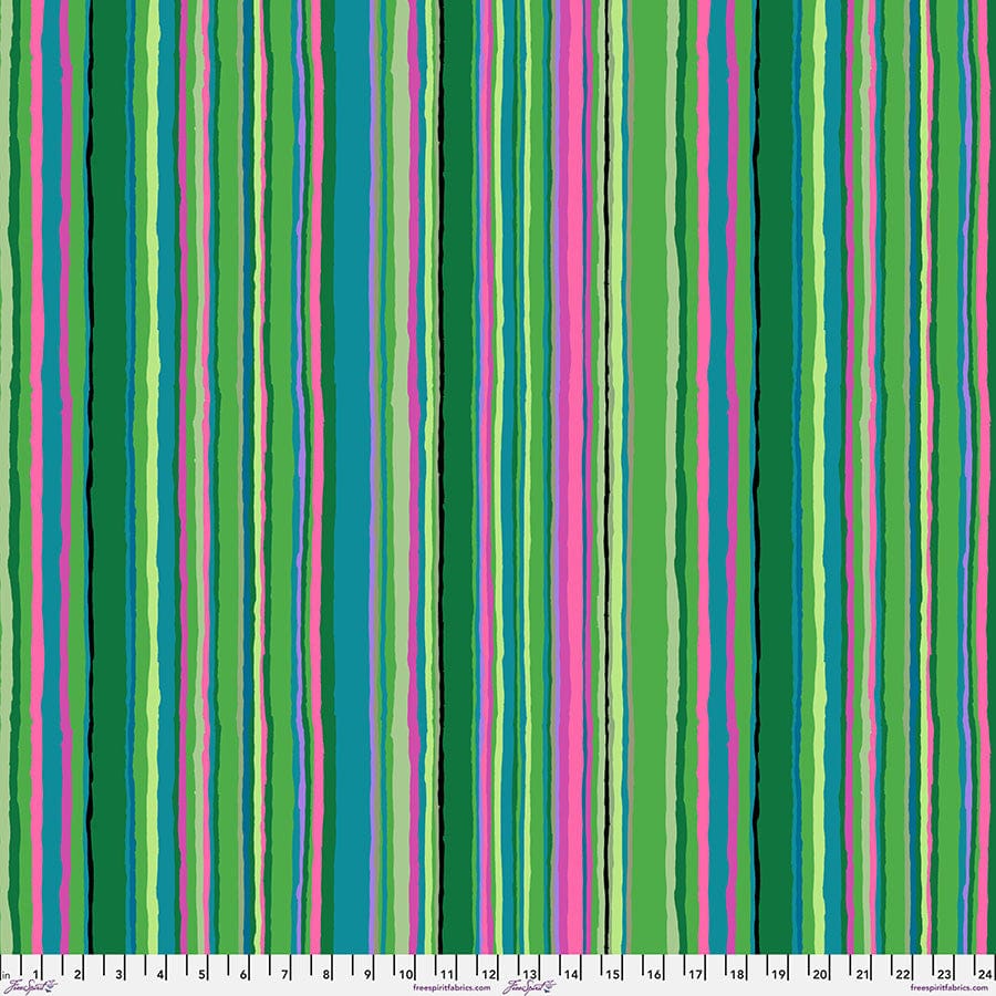 Kaffe Fassett Cotton Fabric - Echo Stripe Green (FreeSpirit) PWGP209.GREEN