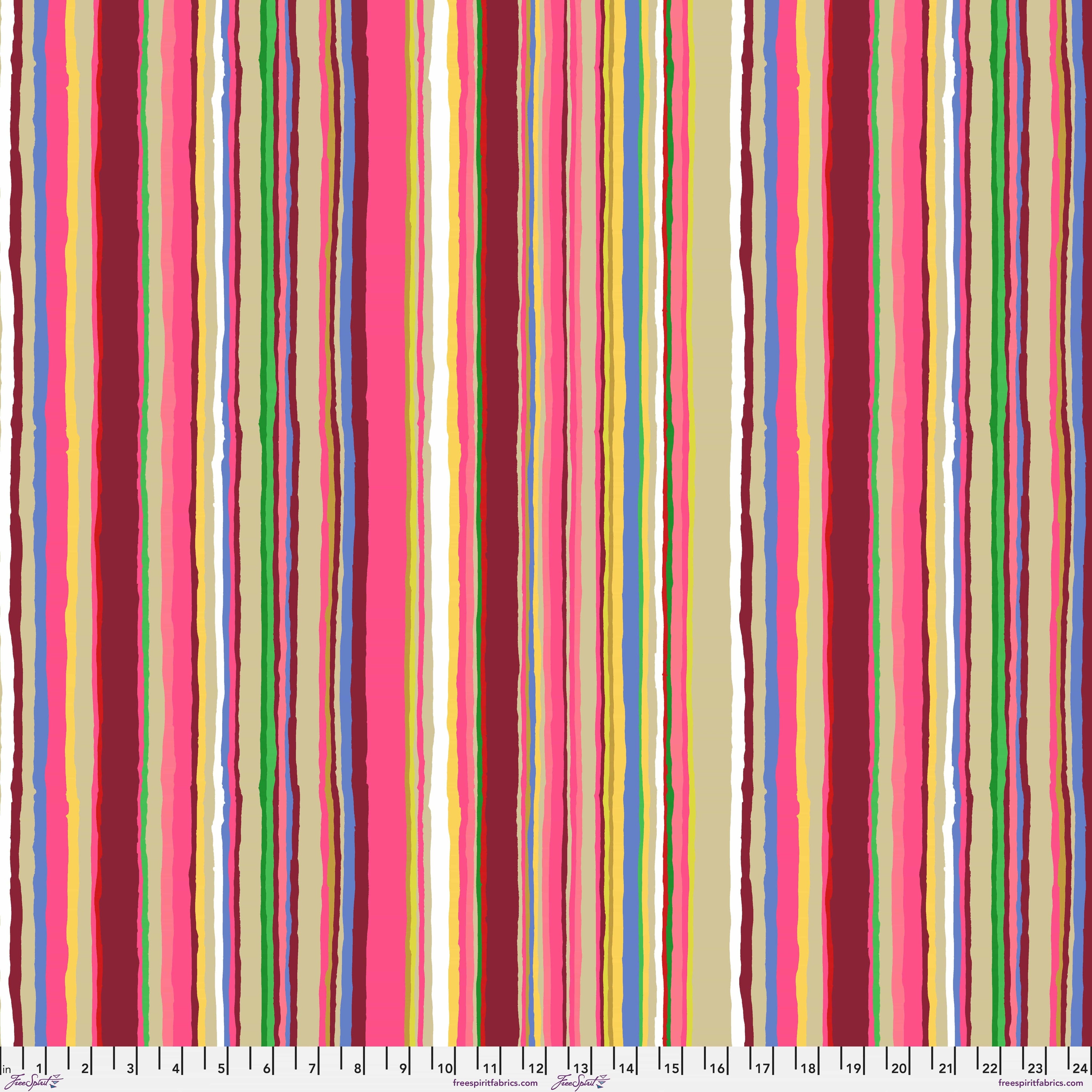 Kaffe Fassett Cotton Fabric - Echo Stripe Magenta (FreeSpirit) PWGP209.MAGENTA