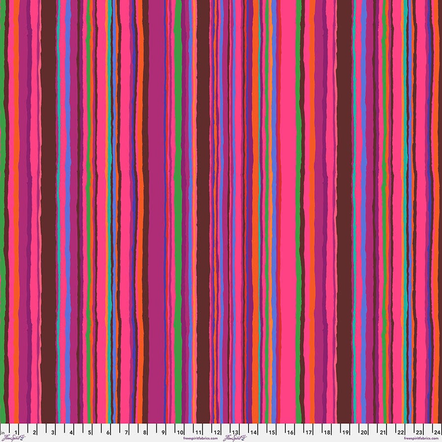 Kaffe Fassett Cotton Fabric - Echo Stripe Red (FreeSpirit) PWGP209.RED