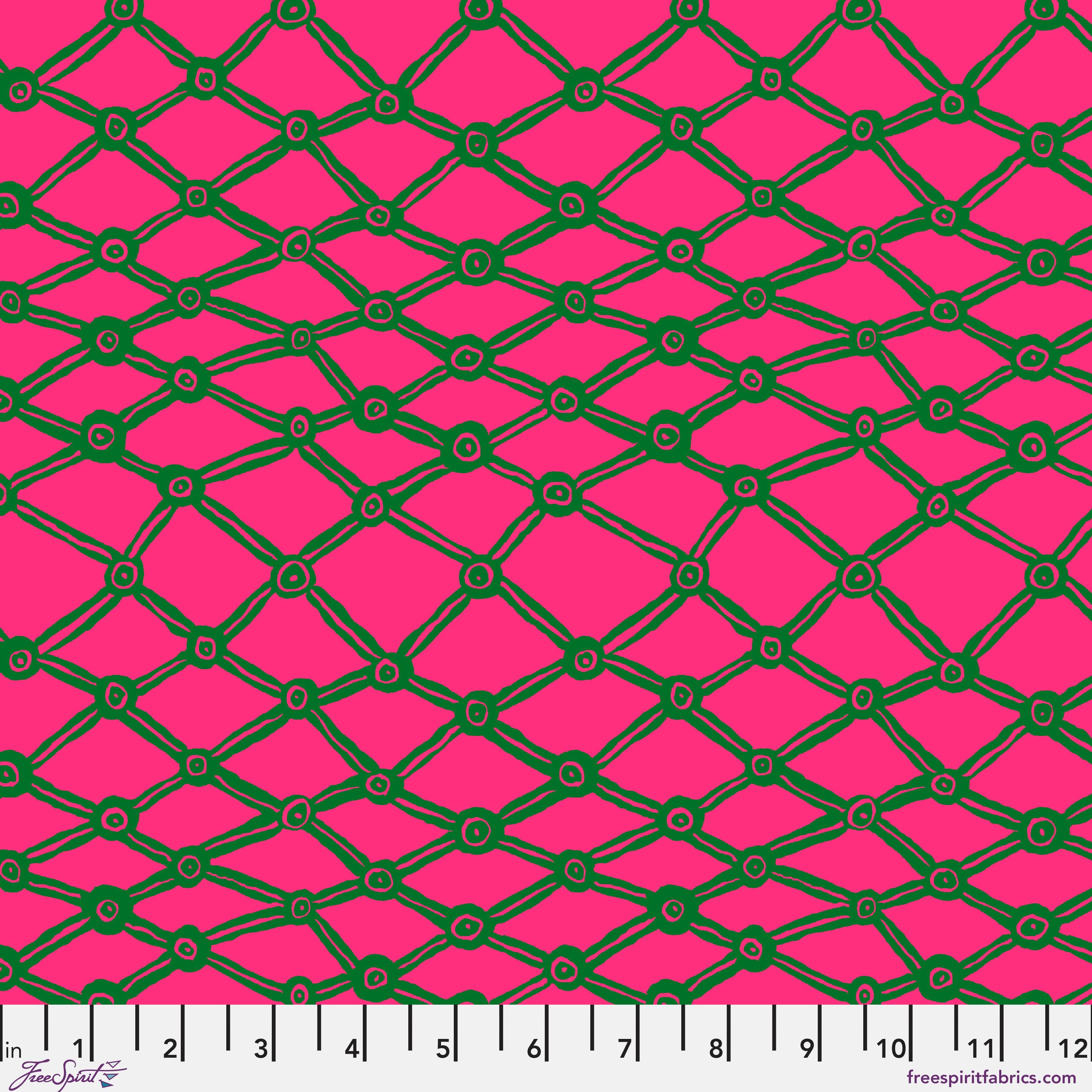 Kaffe Fassett Cotton Fabric - Nets Pink (FreeSpirit) PWBM036.PINK