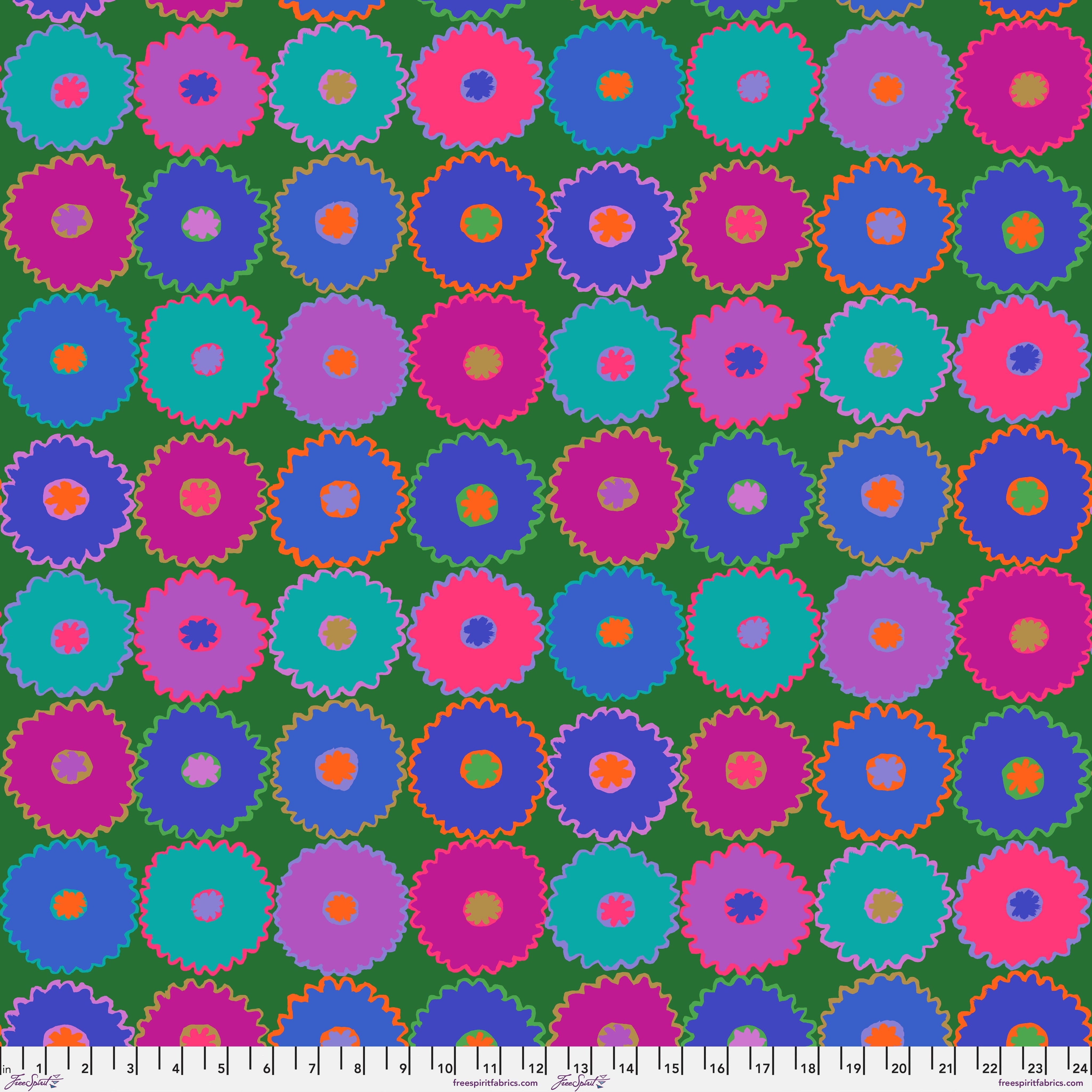 Kaffe Fassett Cotton Fabric - Pinking Blue (FreeSpirit) PWGP213.BLUE