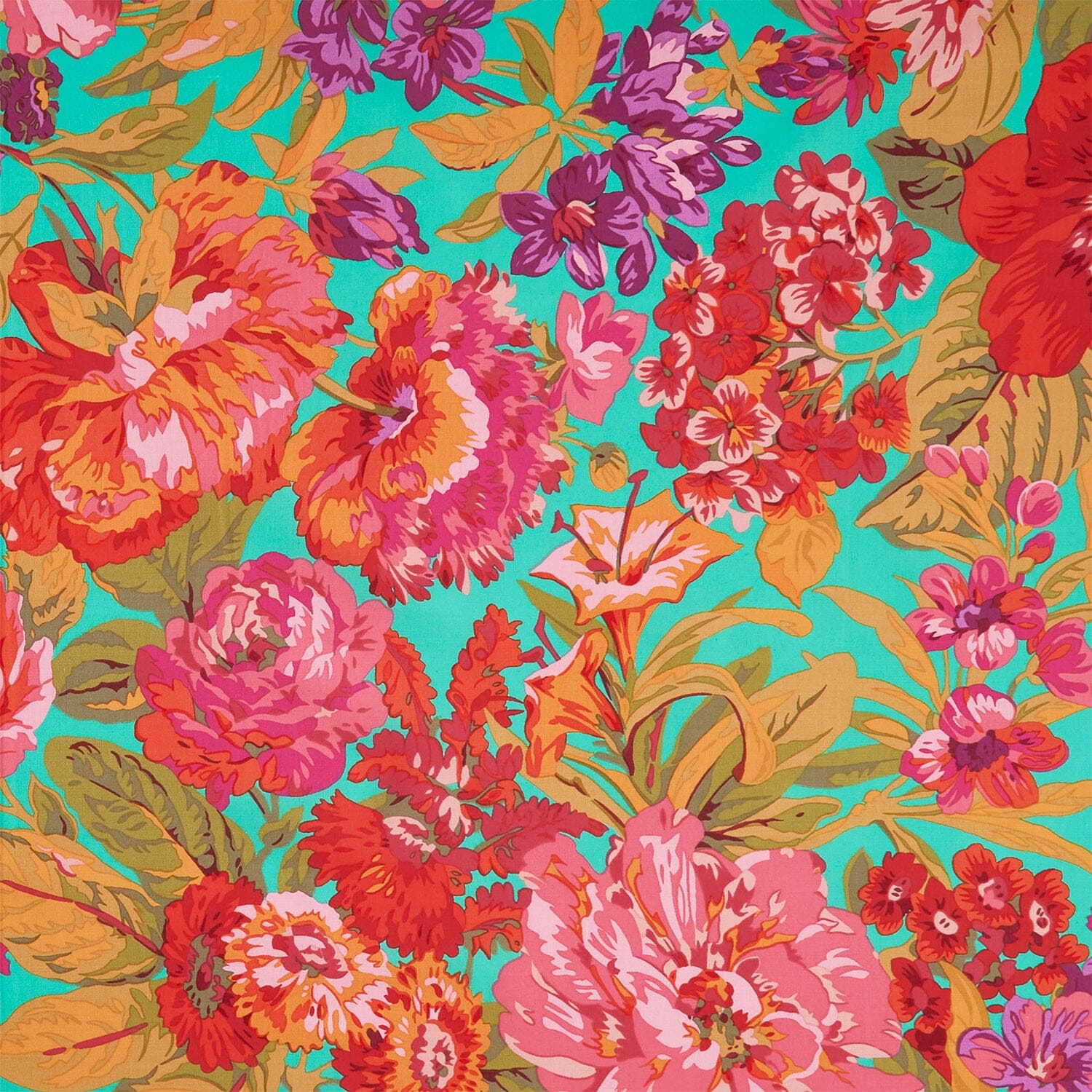 Kaffe Fassett Cotton Fabric - Voluptuous Green (FreeSpirit) PWPJ083.GREEN