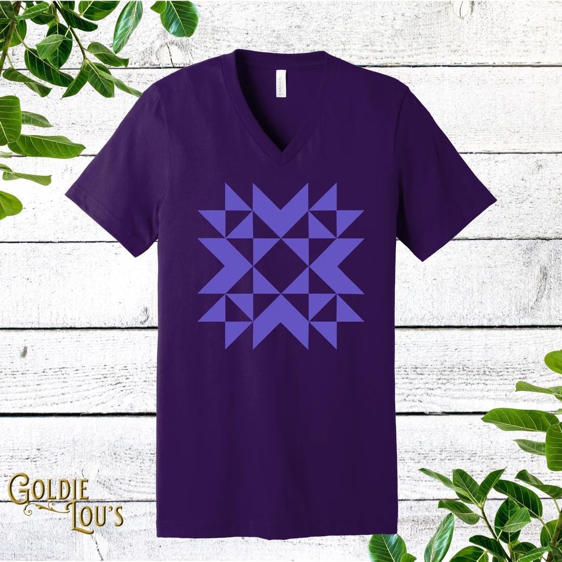 Simple Quilt Block V-Neck Size 2X-Large VN0022XL