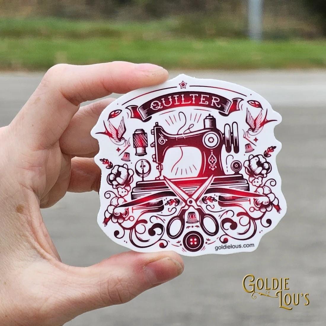 Tattoo Machine Red Sticker VS033