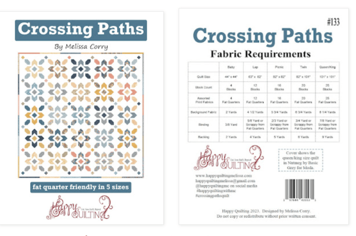 Crossing Paths Quilt Pattern - By Melissa Corry CRSSNGPTHS-PAT