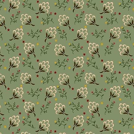 Autumn Farmhouse - Clover Blossoms Aqua 969-11