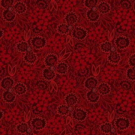 Autumn Farmhouse - Pressed Flowers Red 974-88