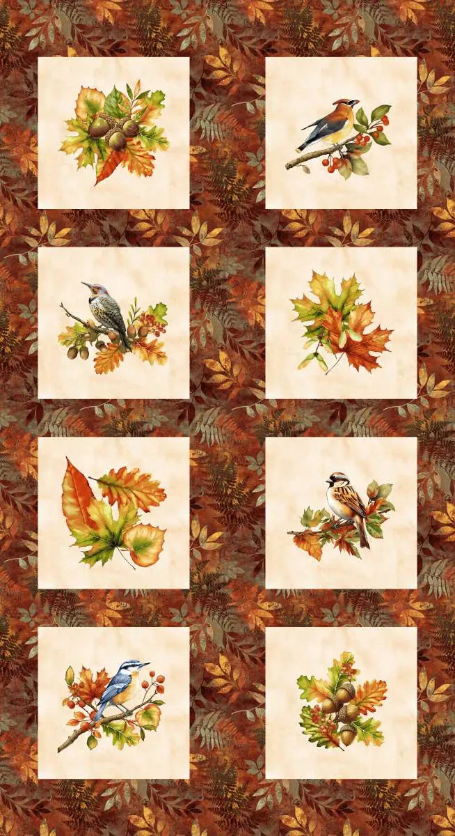 Bird Blocks 24" Multi - Oak and Berries Q-3656B-83