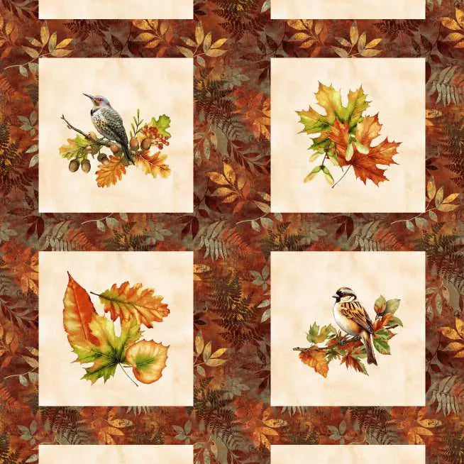 Bird Blocks 24" Multi - Oak and Berries Q-3656B-83