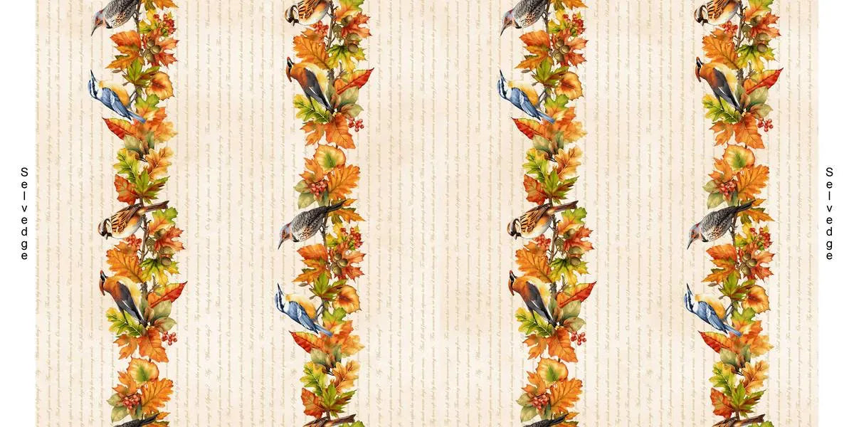 Border Stripe Cream - Oak and Berries Q-3655-44