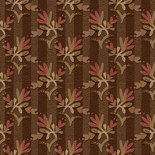 Froth and Bubble - Brown Stripey Floral 2927-38