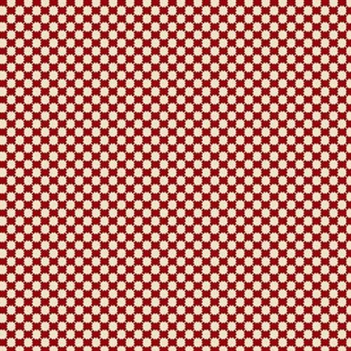 Garnets & Gingham - Geo Dot Garnet Cream 1353-88