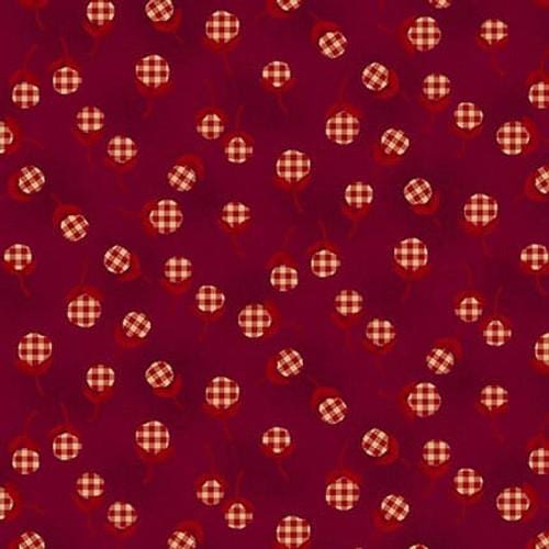 Garnets & Gingham - Gingham Buds Garnet 1342-88