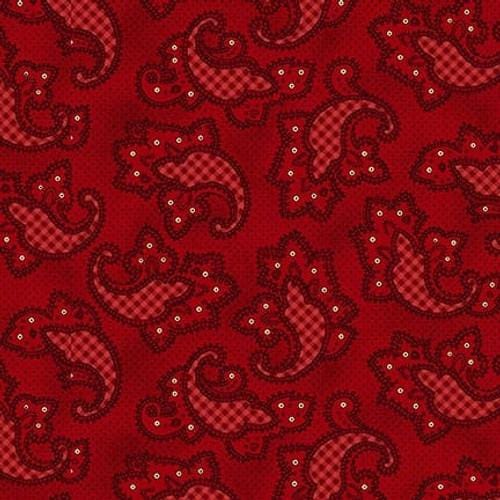 Garnets & Gingham - Gingham Paisley Garnet 1343-88