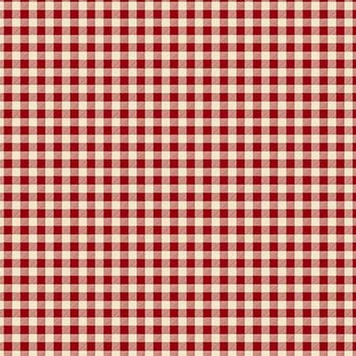 Garnets & Gingham - Large Gingham Garnet Cream 1357-88