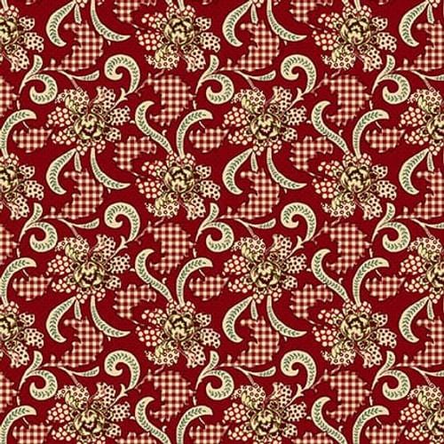 Garnets & Gingham - Stylized Floral Garnet 1347-88