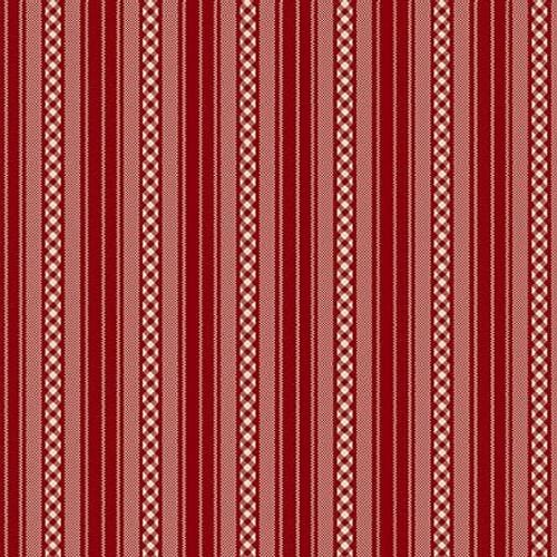Garnets & Gingham - Textured Stripe Garnet 1354-88