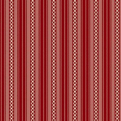 Garnets & Gingham - Textured Stripe Garnet 1354-88