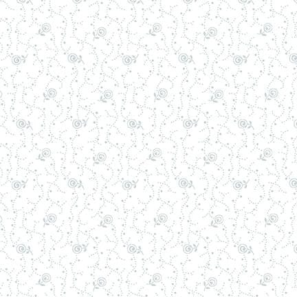 Quilter's Flour V - White on White Lollypop Flowers 1264-01W