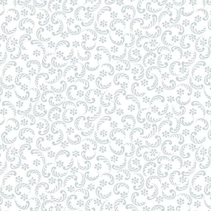 Quilter's Flour V - White on White Swirls and Daisies 1257-01W