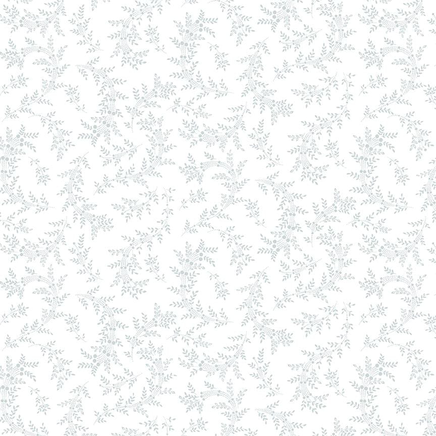 Quilter's Flour V - White on White Swirly Bouquets 1259-01W