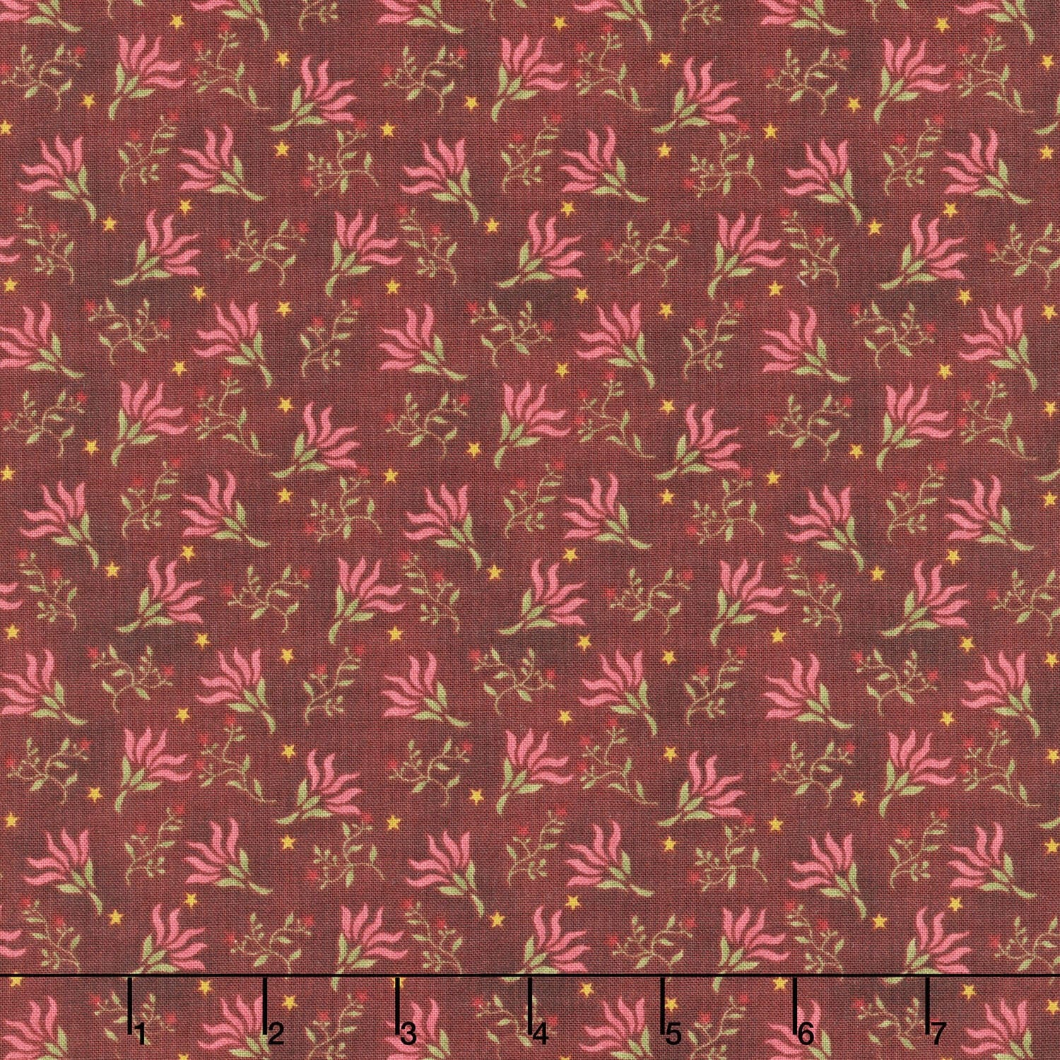 Every Heart Beats True Cotton Fabric - Wine (Henry Glass) Q-2687-88
