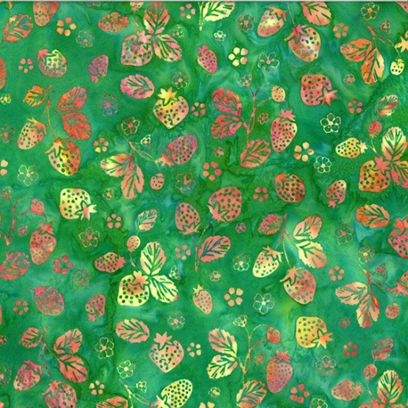 884 Sunflower Batiks Batik Cotton Fabric - Strawberry (Hoffman Fabrics) 884-175-STRAWBERRY