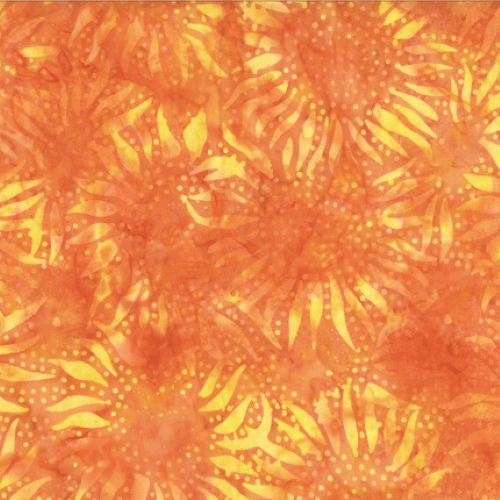 884 Sunflowers Batiks - Tangerine 884-152