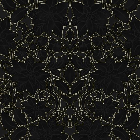 Holiday Elegance - Poinsettia Outline Black Gold V7169-4G