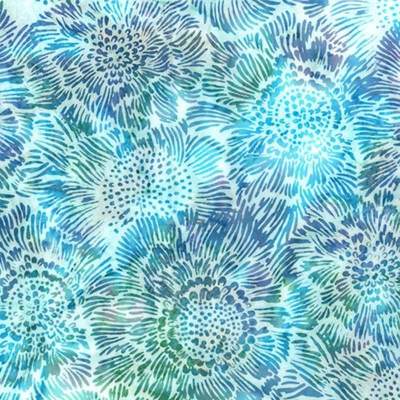 Jelly Fish Batiks Batik Cotton Fabric - June (Hoffman Fabrics) MR1895-591-JUNE