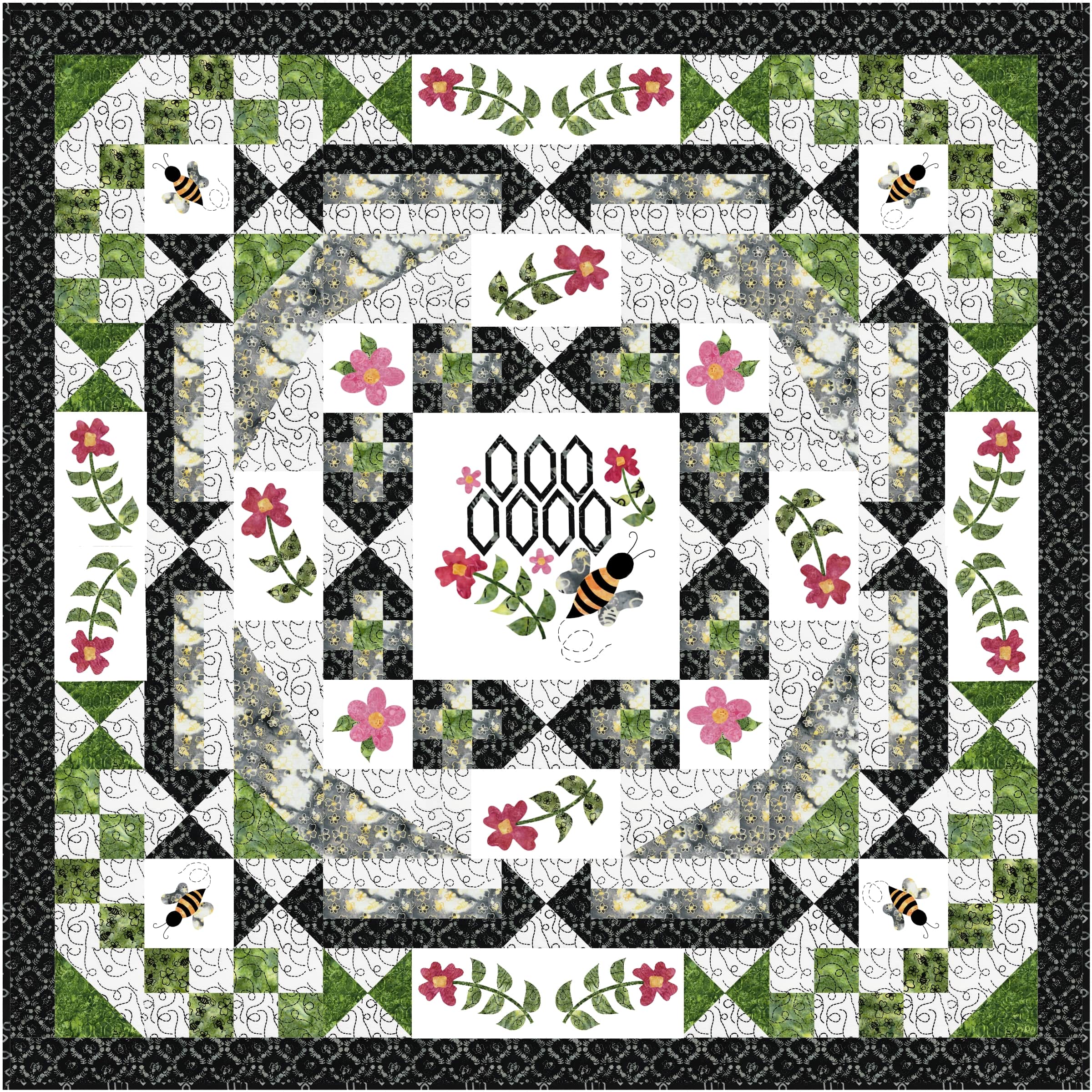 Bees and Hexies Precut Block of the Month - March 2027 BEESHEX-MAR27