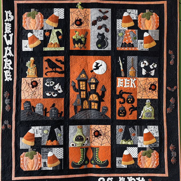 Beware! It's Halloween Quilt Kit BEWARE!HALLO-RBQK