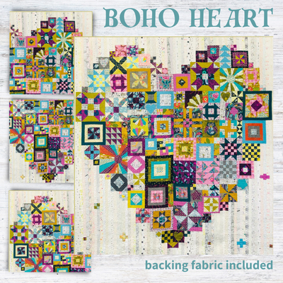 Image of Boho Heart quilt.