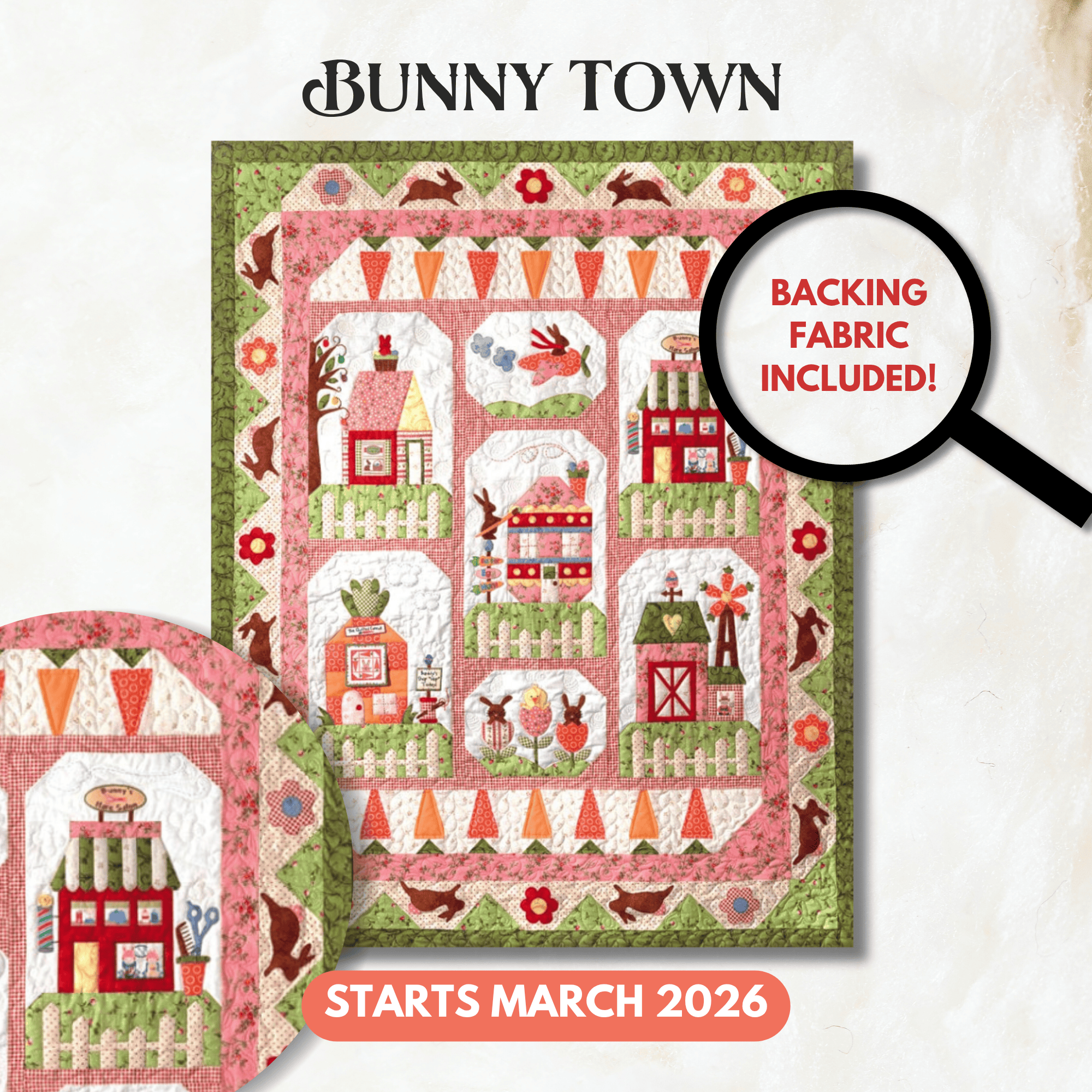 Bunny Town Block of the Month -  March 2026 BUNNYTWN-MAR26