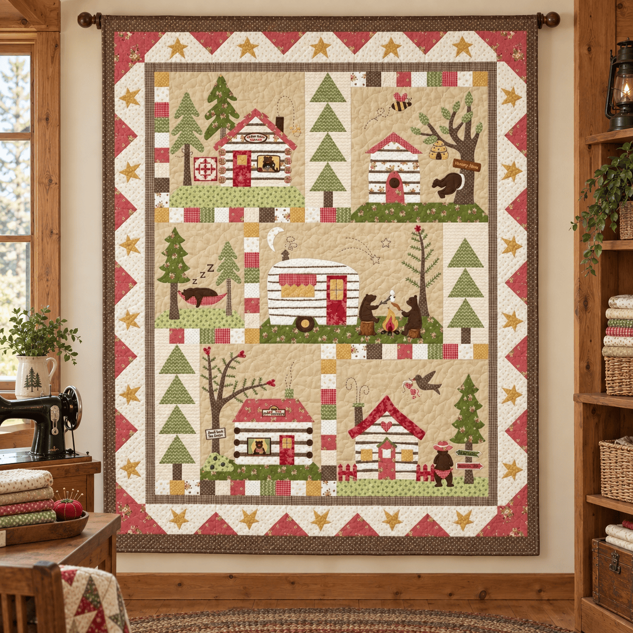 Camp Sugar Bear Quilt Kit CMPSGRBEAR-RBQK