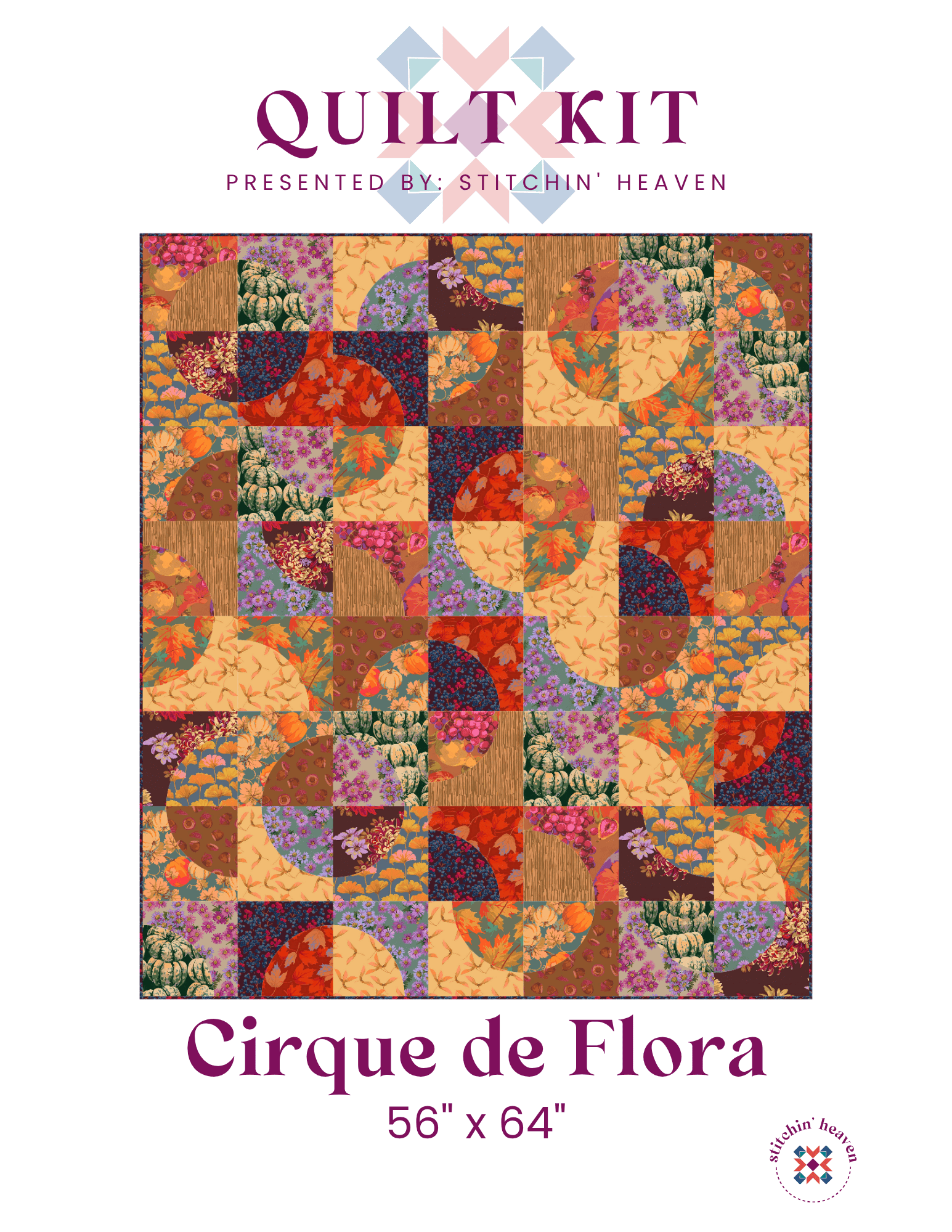 Cirque de Flora Digital Quilt Pattern by Stitchin' Heaven CIRQEFLORA-DP