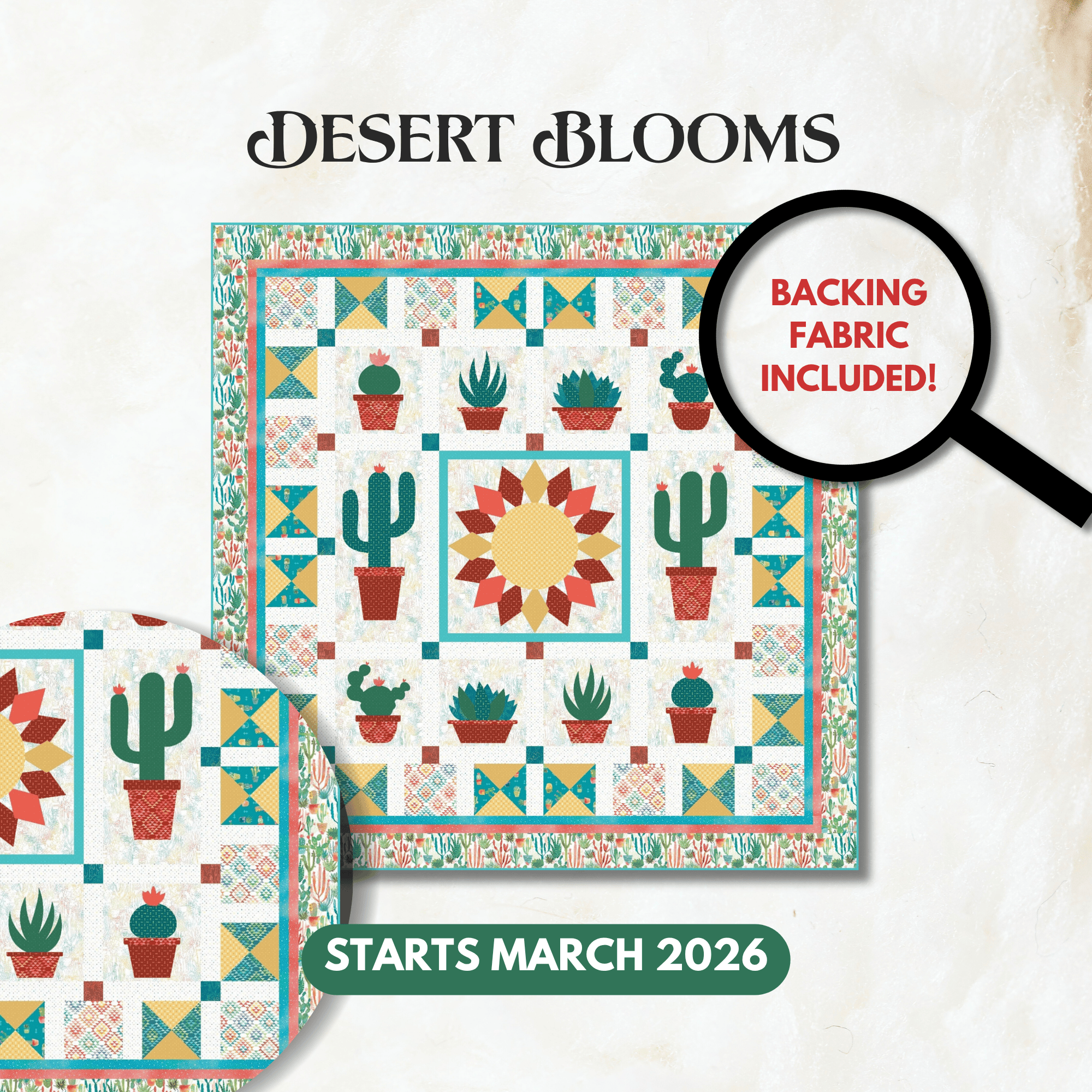 Desert Blooms Block of the Month -  March 2026 DSRTBLM-MAR26