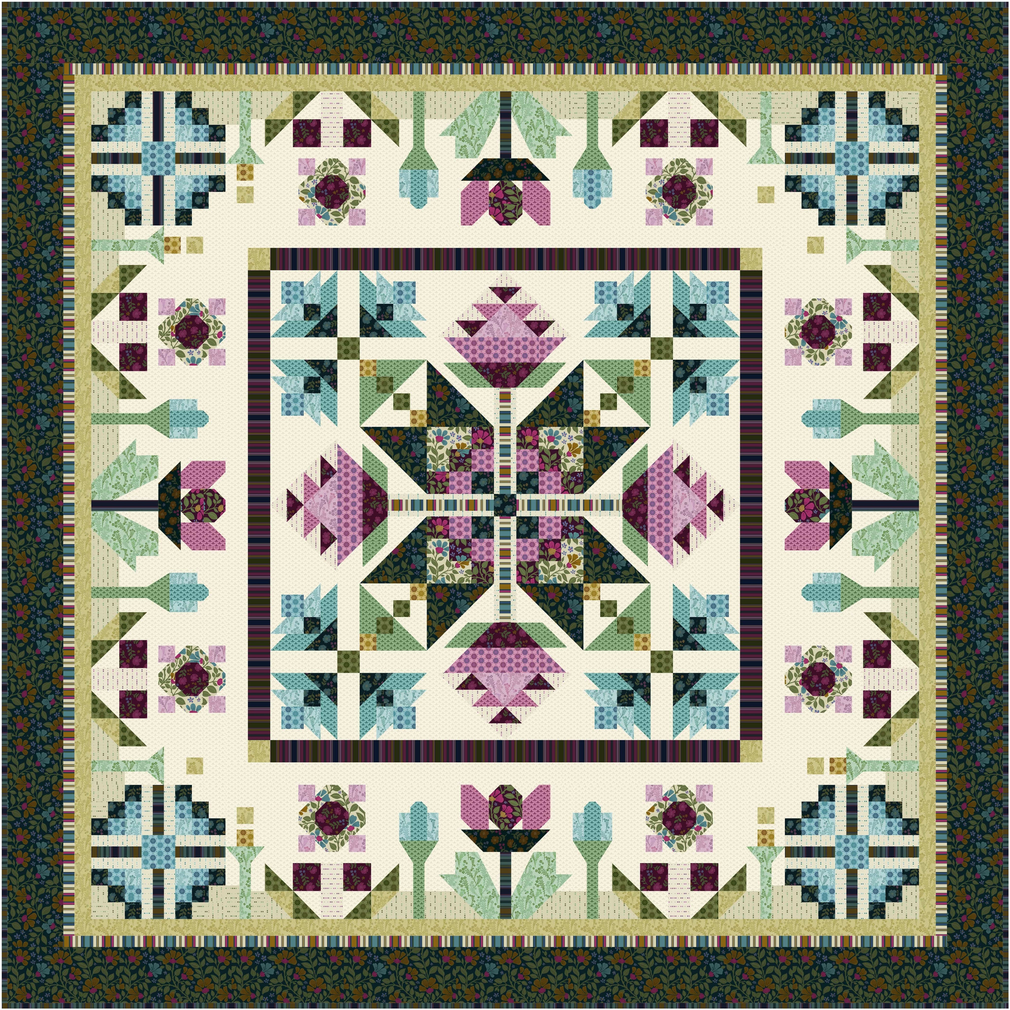 Gemma's Garden Precut Block of the Month - August 2026 P-GEMMGDN-AUG26