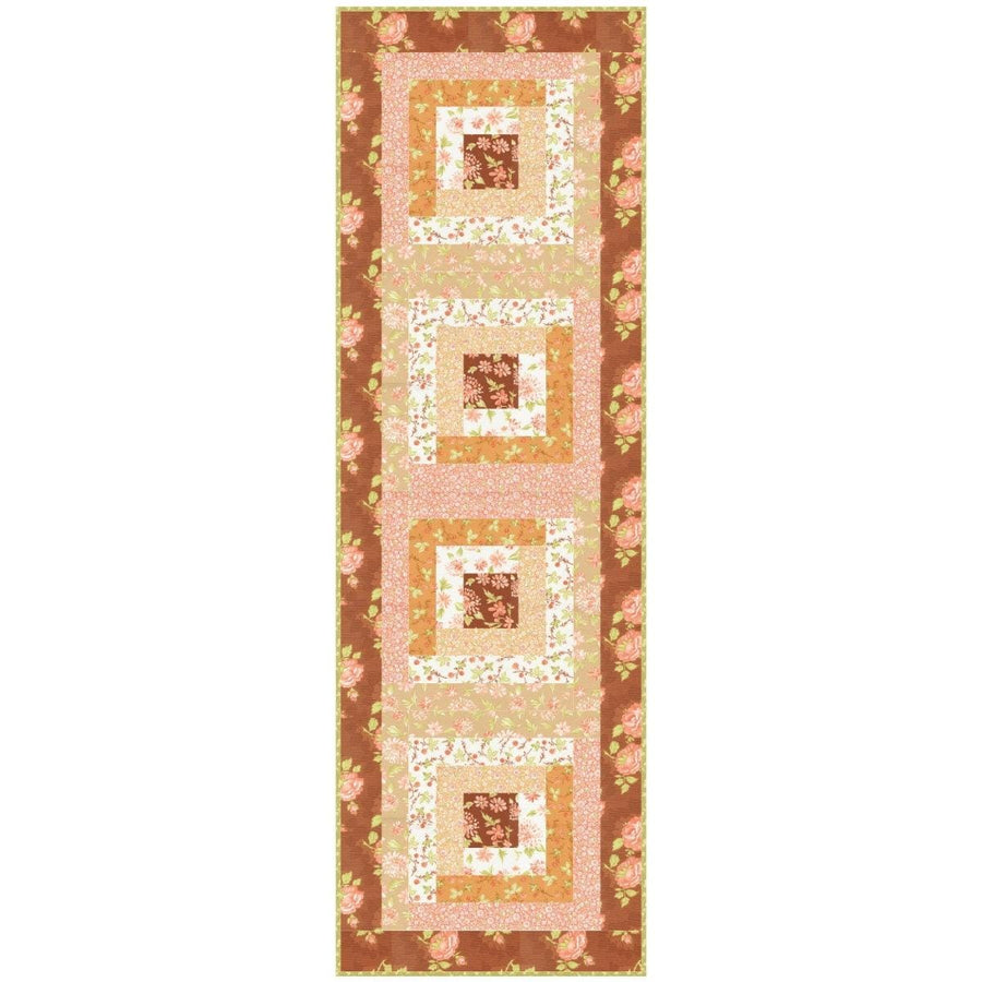 Grab & Go - Log Cabin Table Runner - Cinnamon & Cream GNG-LCTR-CNMCRM