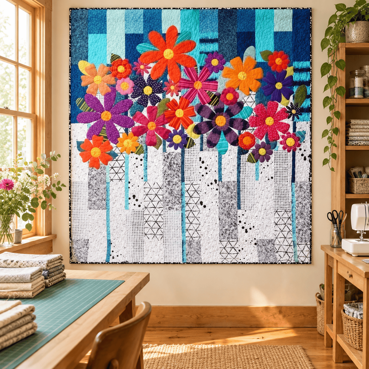 Indah Blossoms Applique Quilt Kit INDAHQUILTKIT
