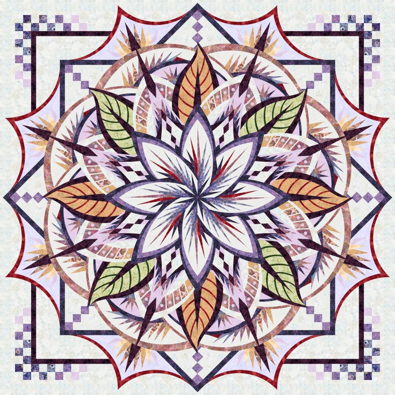 Jungle Magnolia Fabric Only Quilt Kit - Hoffman Batik Jellyfish Queen Size JNQ00289K39