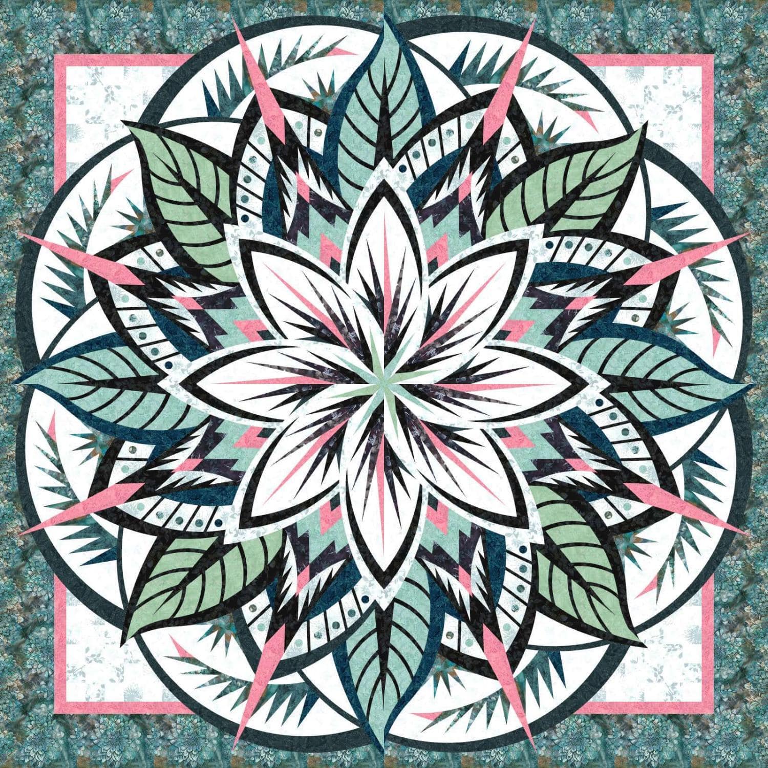 Jungle Magnolia Fabric Only Quilt Kit - Hoffman Batiks Wall Size JNQ00289K2